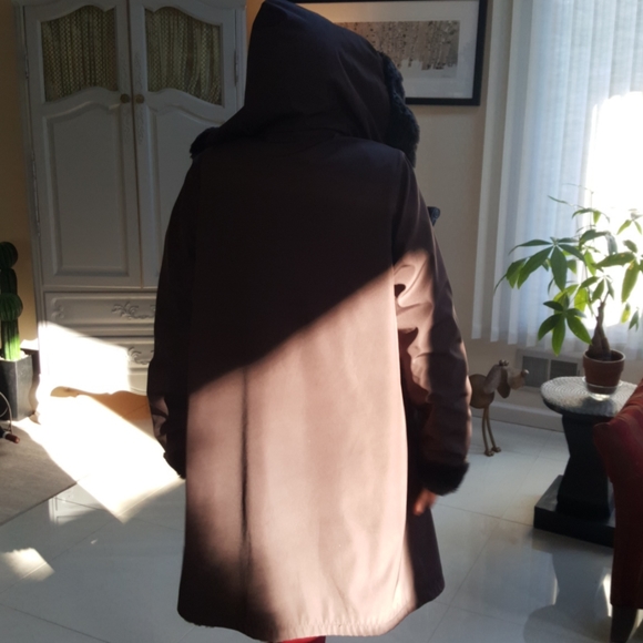 UTEX Size S Faux Fur Long Warm Coat Reversible - Picture 7 of 12